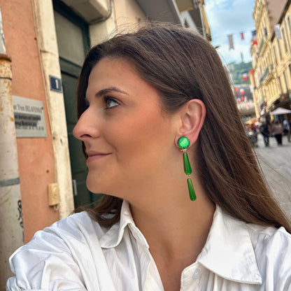 Boucles d’oreilles Suzanne Vert XS pendantes Francine Bramli Paris
