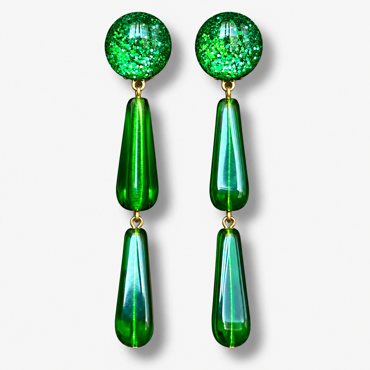 Boucles d’oreilles Suzanne Vert XS pendantes Francine Bramli Paris

