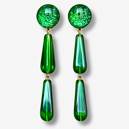 Boucles d’oreilles Suzanne Vert XS pendantes Francine Bramli Paris
