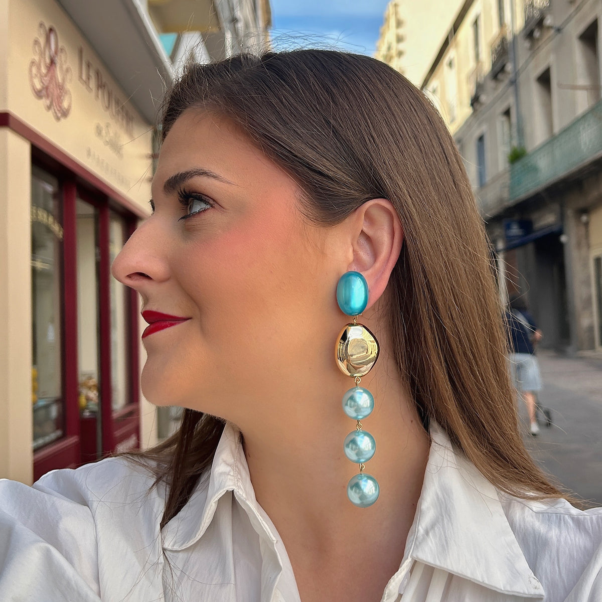Boucles d’oreilles Suzetta Turquoise Francine Bramli Paris
