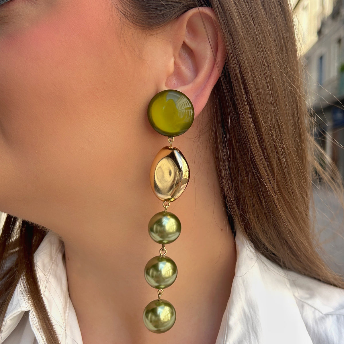 Boucles d’oreilles Suzetta Vert Francine Bramli Paris
