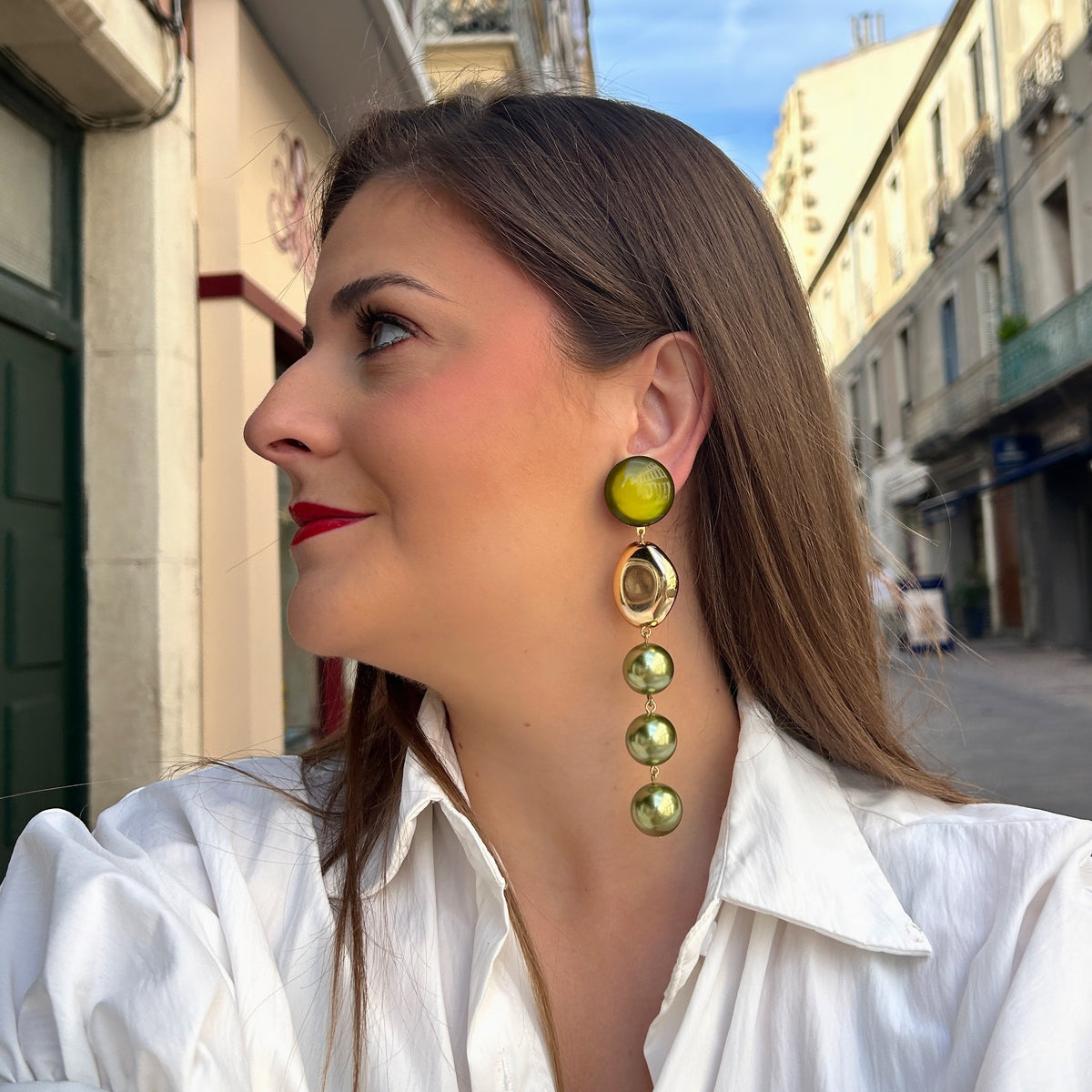 Boucles d’oreilles Suzetta Vert Francine Bramli Paris

