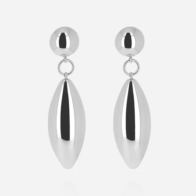 Boucles d’oreilles Velio ZAG en acier inoxydable doré au design sculptural pendante