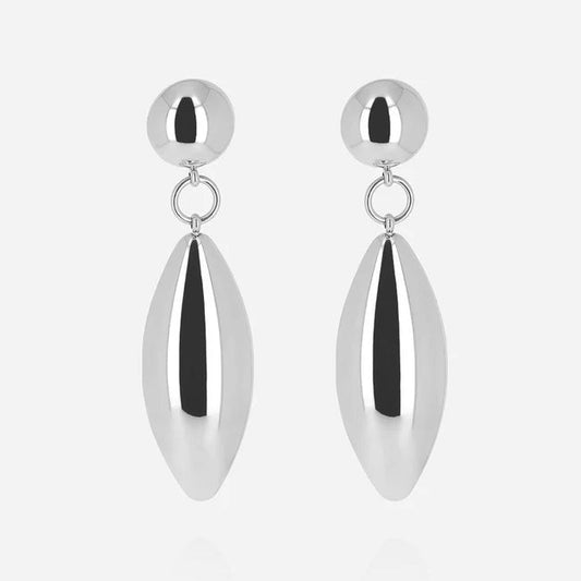 Boucles d’oreilles Velio ZAG en acier inoxydable doré au design sculptural pendante