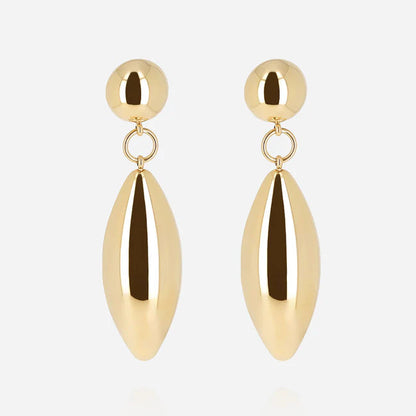Boucles d’oreilles Velio ZAG en acier inoxydable doré au design sculptural pendante