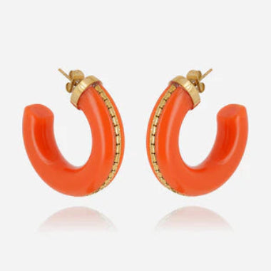 Boucles d’oreilles Zakko ZAG en acier doré et résine
