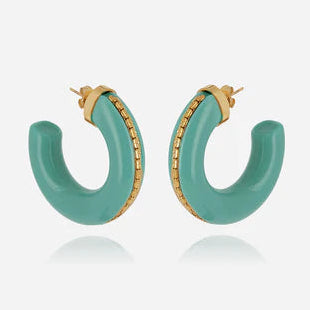 Boucles d’oreilles Zakko ZAG en acier doré et résine