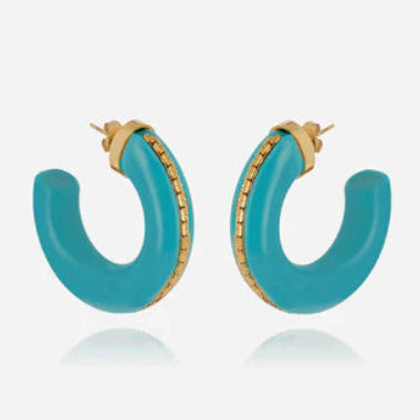 Boucles d’oreilles Zakko ZAG en acier doré et résine