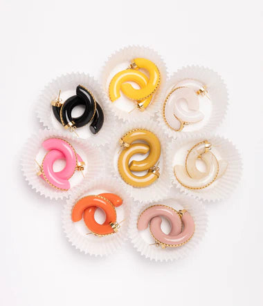 Boucles d’oreilles Zakko ZAG en acier doré et résine