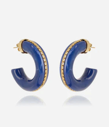 Boucles d’oreilles Zakko ZAG en acier doré et résine