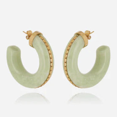 Boucles d’oreilles Zakko ZAG en acier doré et résine