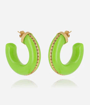 Boucles d’oreilles Zakko ZAG en acier doré et résine