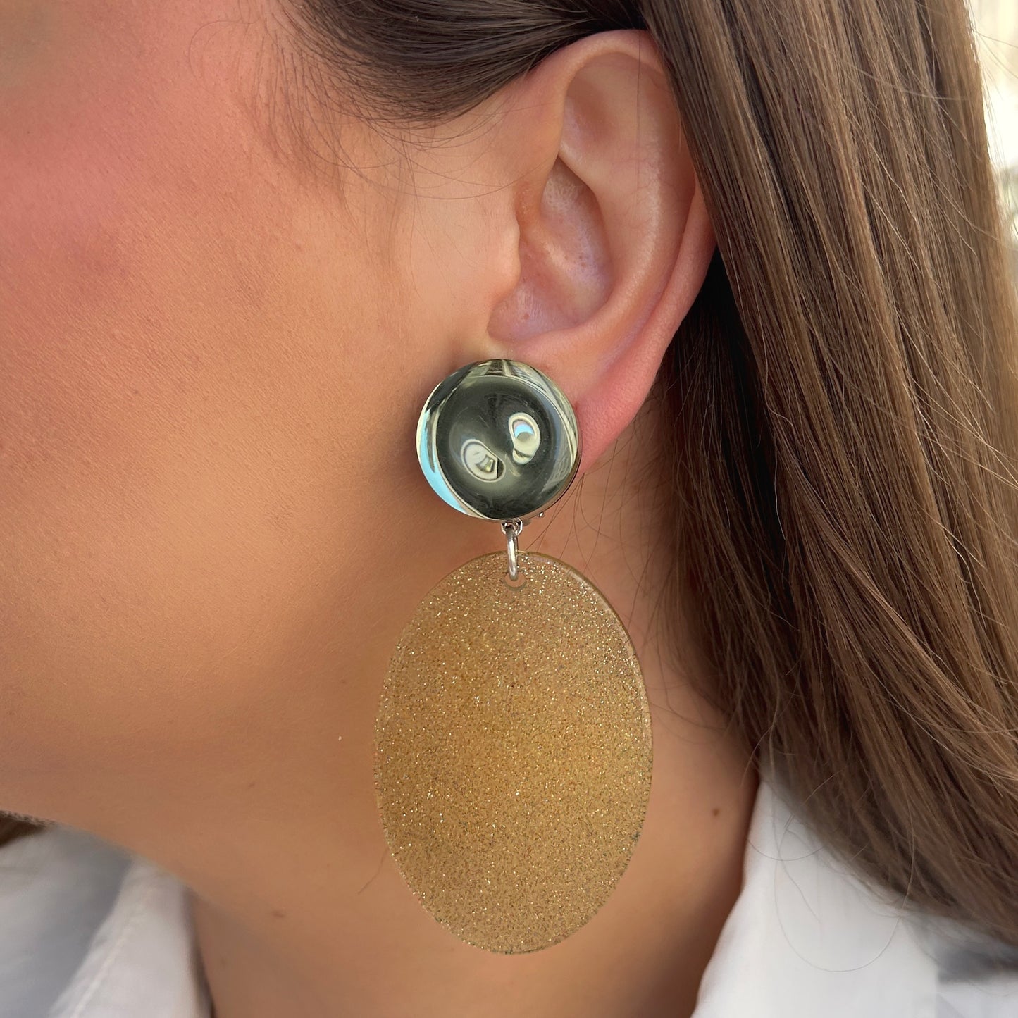 Boucles Paillettes Kaki Francine Bramli Paris
