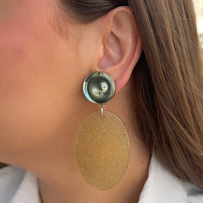 Boucles Paillettes Kaki Francine Bramli Paris