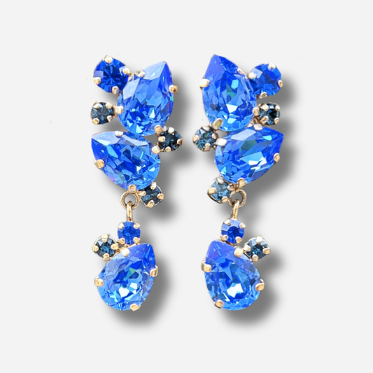 Boucles Quina Lavande Crézus bleu intense pendantes