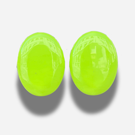Boucles Rainball Anis Francine Bramli Paris à clip en résine vert anis