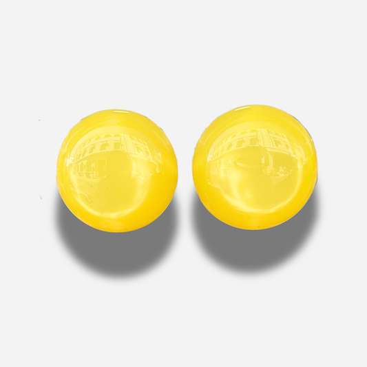 Boucles Rainball Irisée Jaune Francine Bramli Paris à clip en résine jaune citron