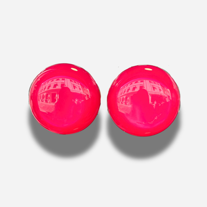Boucles Rainball Irisée Rose Francine Bramli Paris à clip en résine rose fuchsia