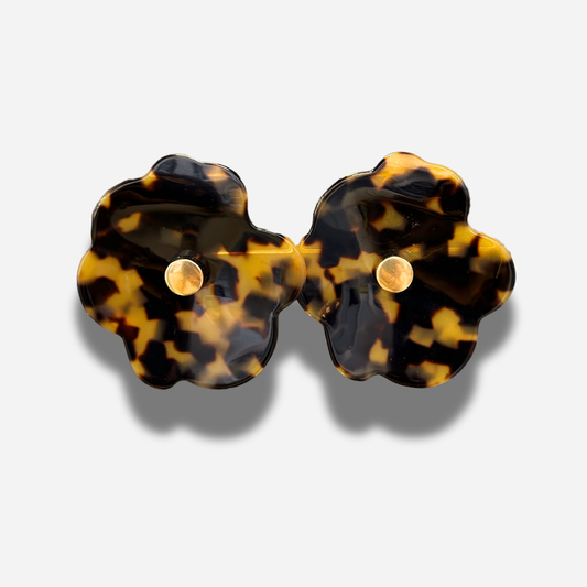 Boucles Rainball Narcisse Écaille Tokyo Francine Bramli Paris en résine fleur écaille chez Divinity Sète