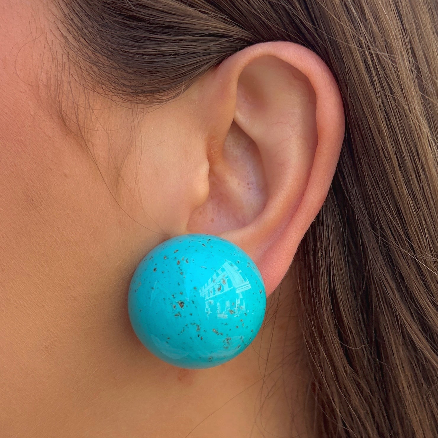 Boucles Rainball Turquoise Francine Bramli Paris