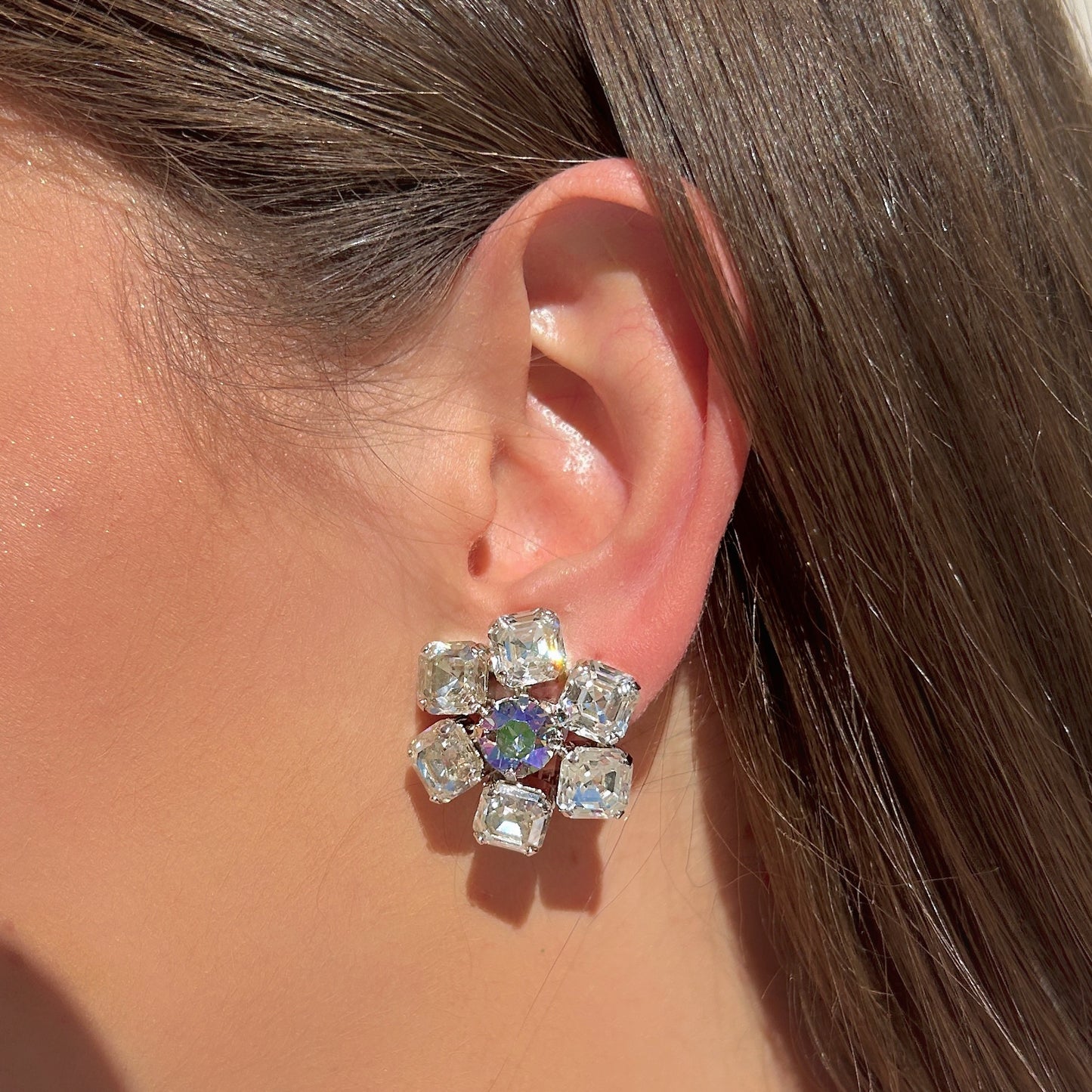 Boucles d’oreilles Ravena Silver Crézus cristaux transparents