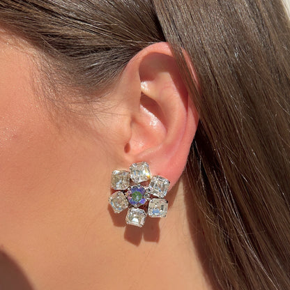 Boucles d’oreilles Ravena Silver Crézus cristaux transparents