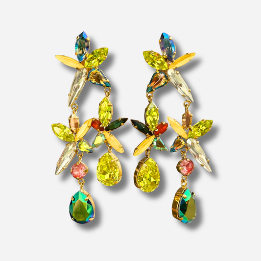 Boucles Saelina Anis Crézus boucles d’oreilles cristaux anis multicolores