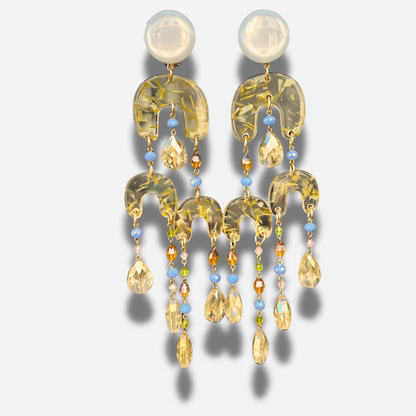 Boucles Sarah XL multi Francine Bramli Paris cristaux colorés