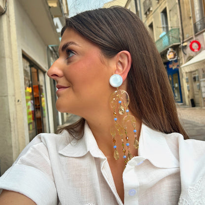 Boucles Sarah XL multi Francine Bramli Paris cristaux colorés