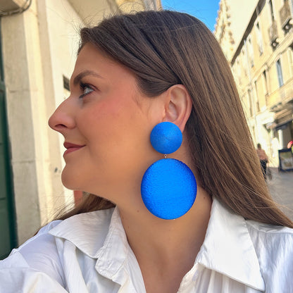 Boucles Satin Bleu Francine Bramli Paris