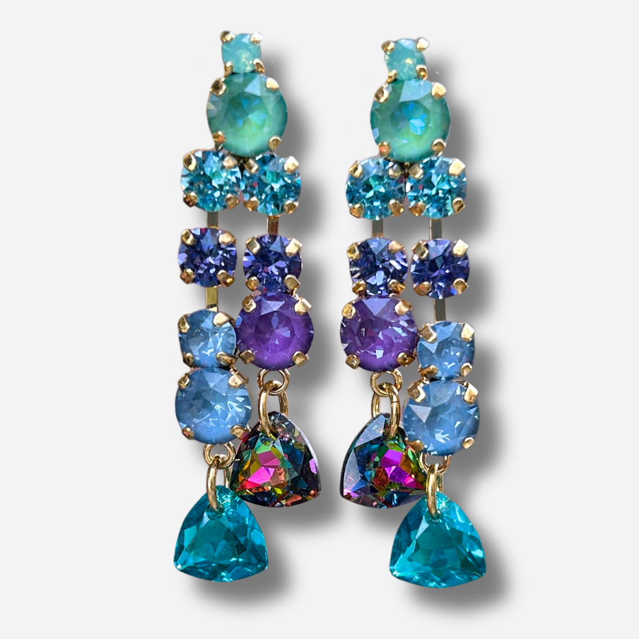 Boucles Selina Lavande Crézus boucles d’oreilles multicolores lavande bleu