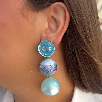 Boucles Sumac Turquoise Francine Bramli Paris à clip