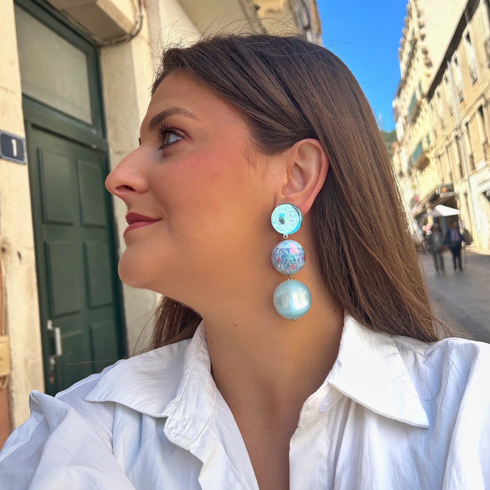 Boucles Sumac Turquoise Francine Bramli Paris à clip