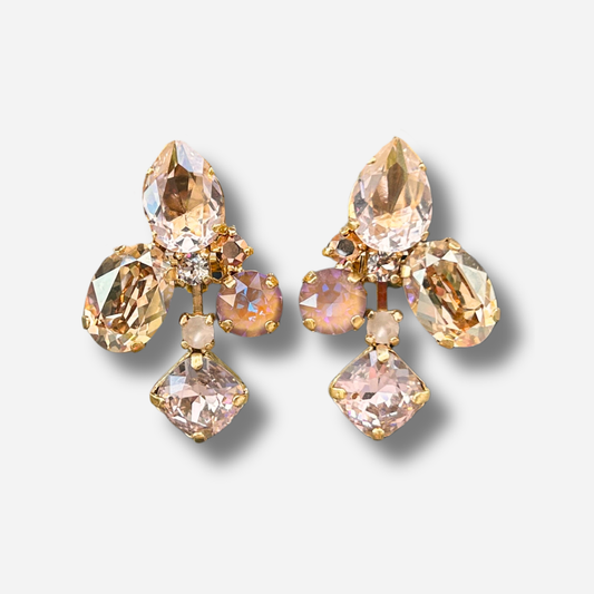 Boucles Talia Nude Crézus boucles d’oreilles cristaux nude champagne