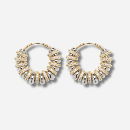 Boucles Vega Sigal créoles bicolores cristaux
