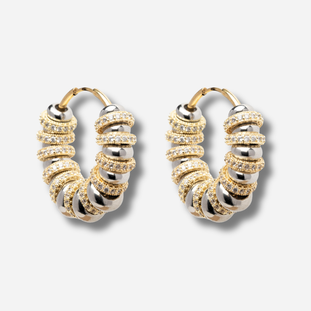 Boucles d’oreilles Vega Sigal doré argent cristaux