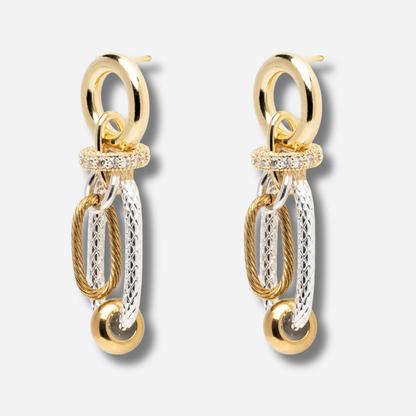 Boucles d’oreilles Vivienne Sigal bicolores maillons