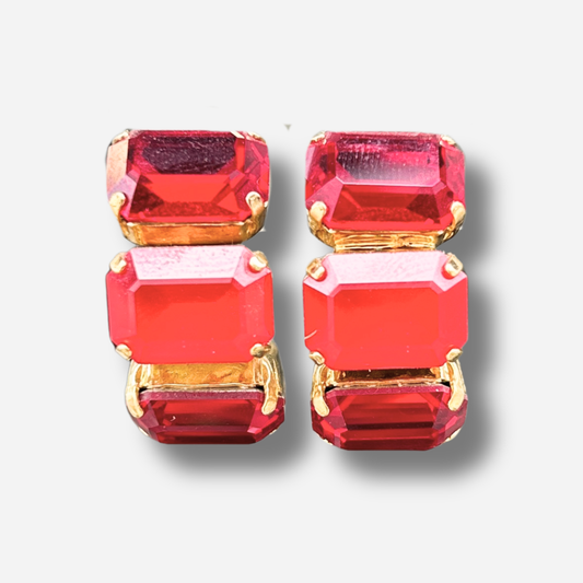 Boucles Wila Cerise Crézus rouge intense élégantes