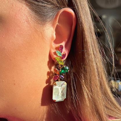 Boucles d’oreilles Zephina Multi Crézus pierres multicolores