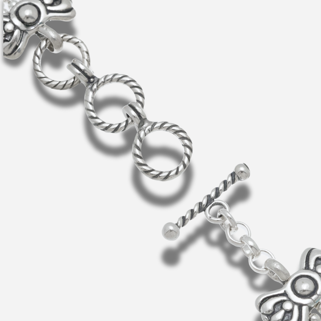 Bracelet B489 Harpo à cinq rangs de perles tubulaires turquoise et corail avec détails en argent massif fabriqué à la main aux États-Unis.