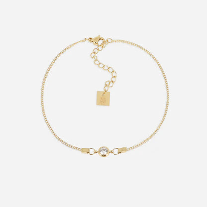 Bracelet Bancali ZAG en acier inoxydable doré avec zircon rond serti