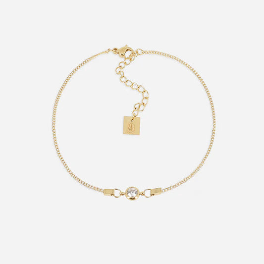 Bracelet Bancali ZAG en acier inoxydable doré avec zircon rond serti