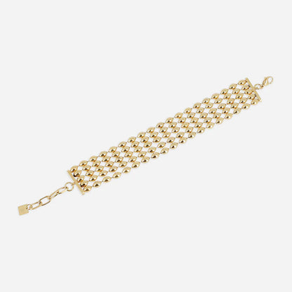 Bracelet Caddy ZAG en acier inoxydable doré à plusieurs rangs de mailles ovales