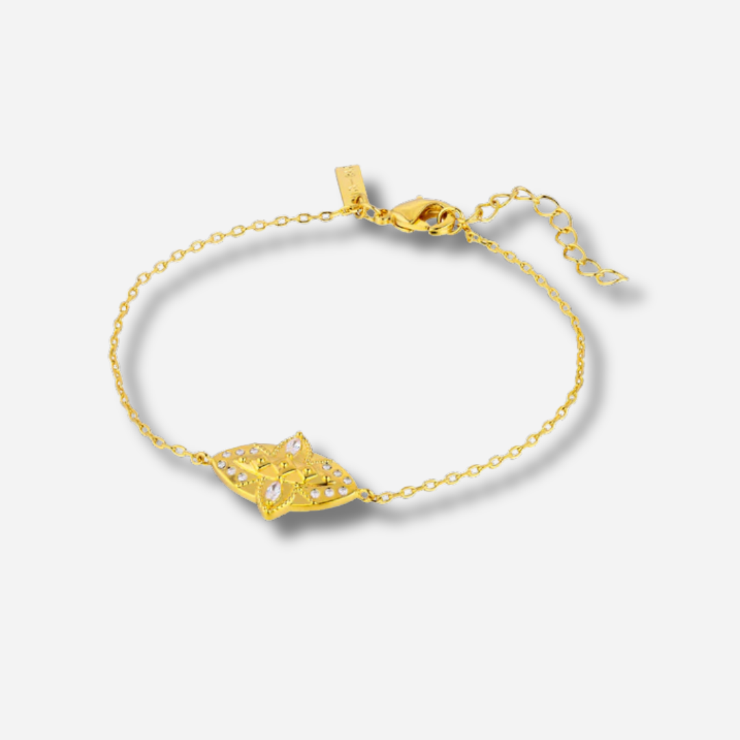 Bracelet Carla Mya Bay doré avec motif géométrique serti de cristaux