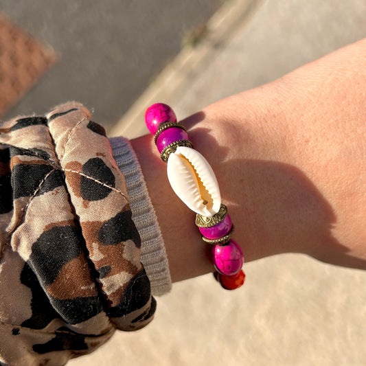 BRACELET - COQUILLAGE MAGENTA