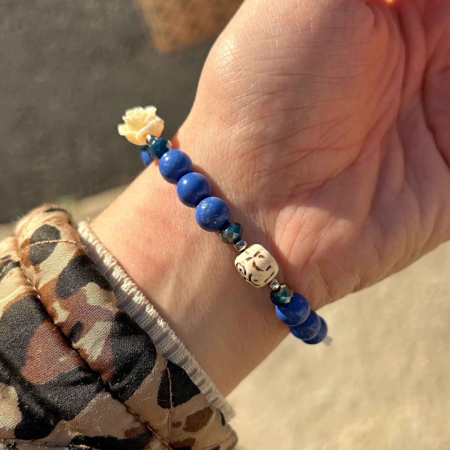 BRACELET - CROIX LAPIS LAZULI