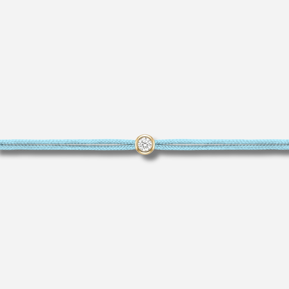 Bracelet Cuty 0.05CT Bleu Ciel LoveLab Antwerp en argent 925 ou or 18K avec diamant de laboratoire sur fil bleu ciel