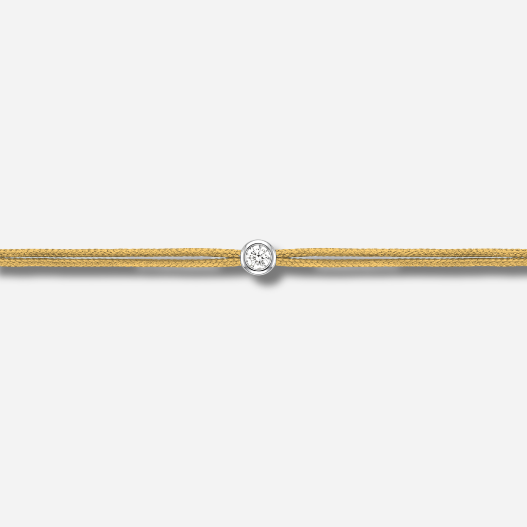 Bracelet Cuty 0.05CT Doré LoveLab Antwerp en argent 925 ou or 18K avec diamant de laboratoire sur fil doré
