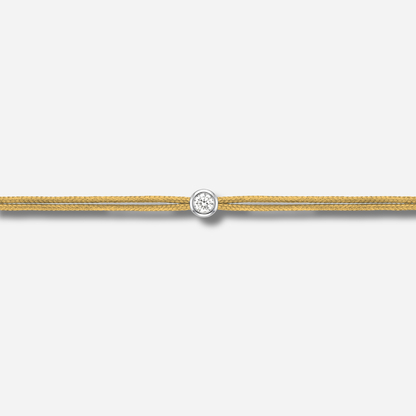 Bracelet Cuty 0.05CT Doré LoveLab Antwerp en argent 925 ou or 18K avec diamant de laboratoire sur fil doré