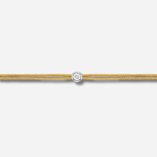 Bracelet Cuty 0.05CT Doré LoveLab Antwerp en argent 925 ou or 18K avec diamant de laboratoire sur fil doré